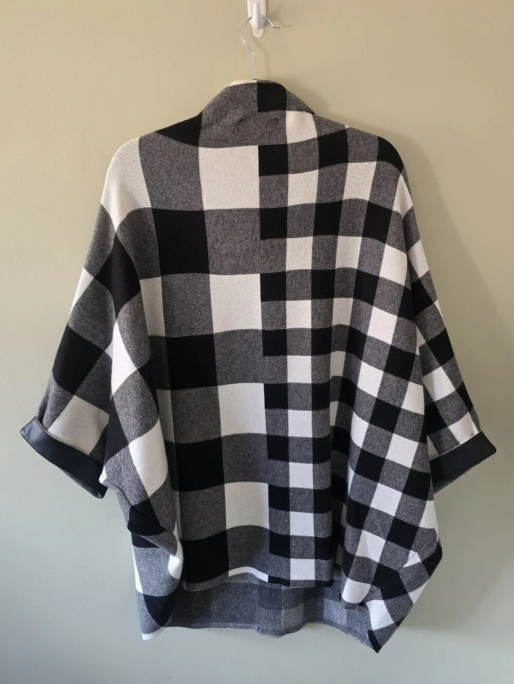 NWOT Joseph Ribkoff Buffalo Check Mock Neck Knit Poncho Size XXXL Contemporary